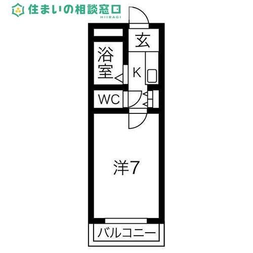愛知県岡崎市明大寺町字荒井(マンション)の賃貸物件の間取り