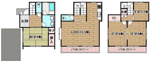 大阪府高槻市宮之川原4丁目(一戸建)の賃貸物件の間取り