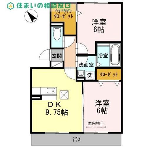 愛知県碧南市新道町1丁目(アパート)の賃貸物件の間取り