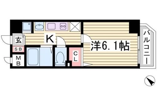 兵庫県神戸市兵庫区中道通2丁目(マンション)の賃貸物件の間取り