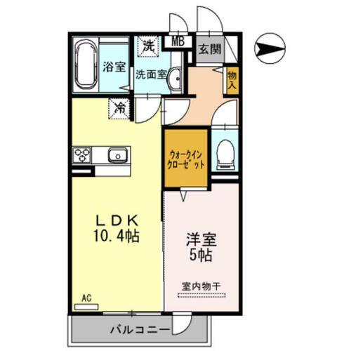 京都府京都市伏見区下鳥羽中円面田町(アパート)の賃貸物件の間取り