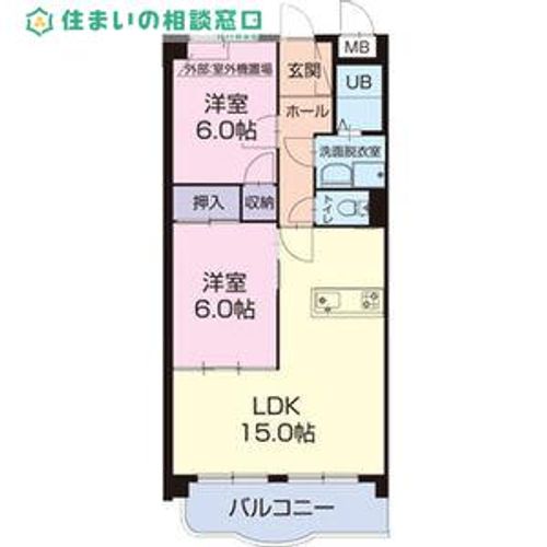 愛知県碧南市入船町2丁目(マンション)の賃貸物件の間取り