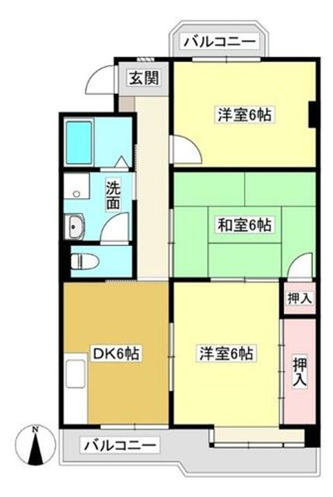 ハイツ弥生203の間取り