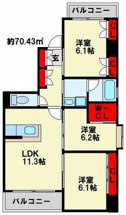 ヒルクレスト小倉高峰グランデの間取り