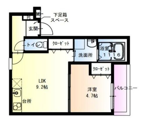 兵庫県神戸市兵庫区浜中町2丁目(アパート)の賃貸物件の間取り