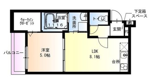大阪府東大阪市森河内東1丁目(アパート)の賃貸物件の間取り