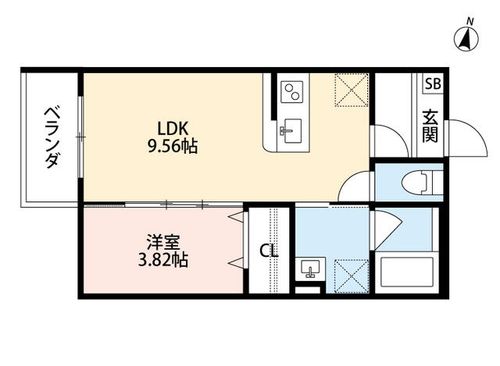 大阪府東大阪市衣摺2丁目(アパート)の賃貸物件の間取り