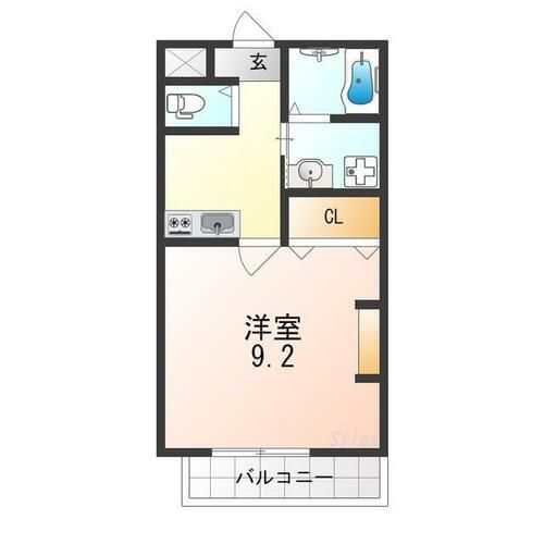 大阪府堺市堺区九間町西2丁(マンション)の賃貸物件の間取り