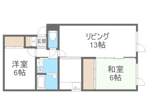 北海道札幌市手稲区西宮の沢二条3丁目(アパート)の賃貸物件の間取り