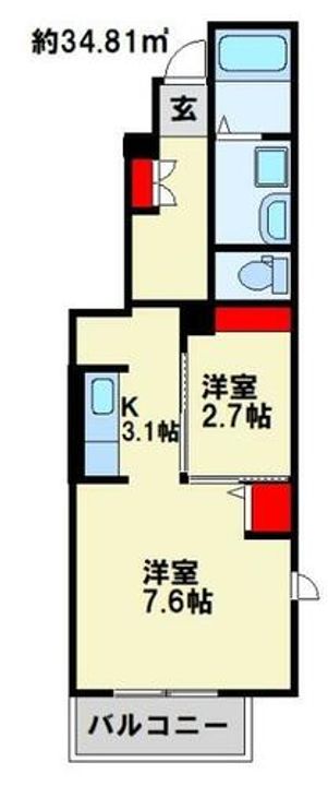 ウエストヒルズⅤ105の間取り