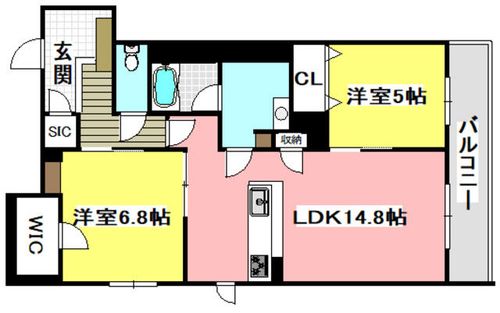 シャーメゾン フォレナ アルファ203の間取り