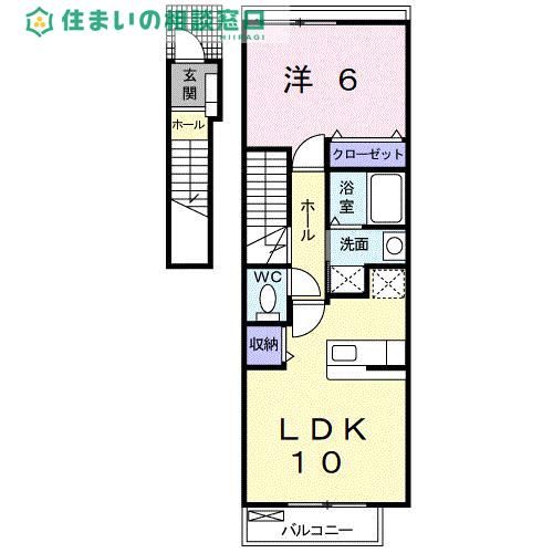 愛知県高浜市小池町2丁目(アパート)の賃貸物件の間取り