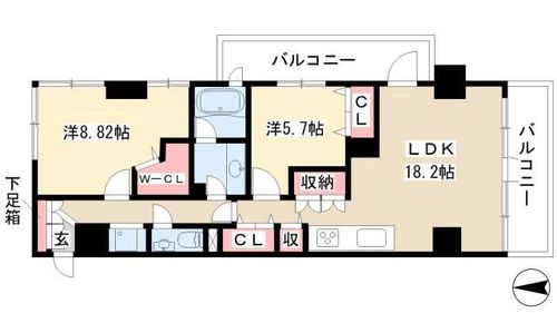 AREX丸の内704の間取り