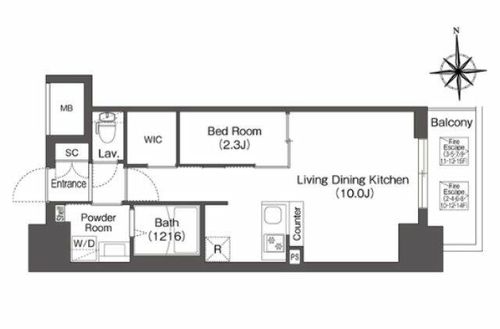 コンフォリア・リヴ北浜平野町の間取り