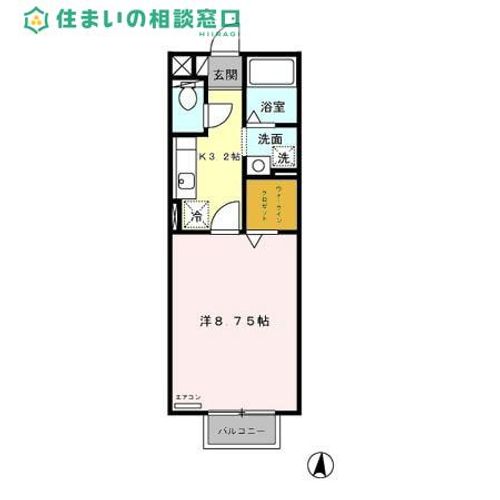愛知県額田郡幸田町大字芦谷字毛倉(アパート)の賃貸物件の間取り