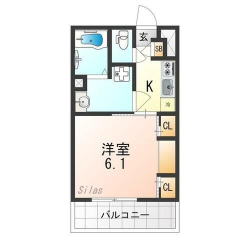 大阪府池田市神田1丁目(マンション)の賃貸物件の間取り