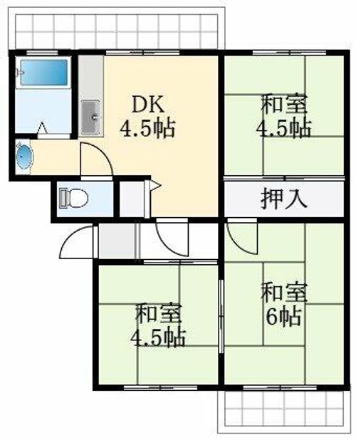 大阪府大阪狭山市狭山5丁目(マンション)の賃貸物件の間取り