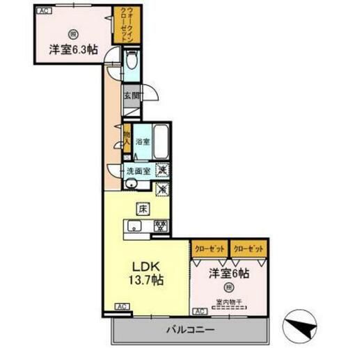 D-ROOM KAWAZOE103の間取り