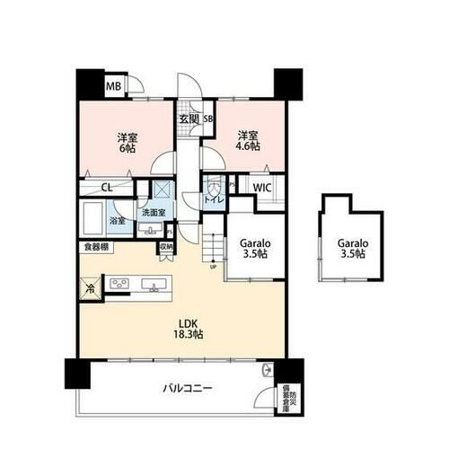 レジアス大橋DUX1403の間取り