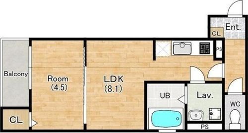 大阪府寝屋川市錦町(アパート)の賃貸物件の間取り