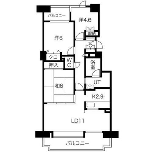 北海道札幌市中央区北七条西22丁目(マンション)の賃貸物件の間取り