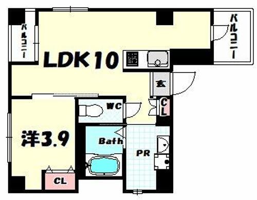 兵庫県神戸市中央区北長狭通7丁目(マンション)の賃貸物件の間取り