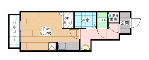 福岡県北九州市小倉北区足原1丁目(アパート)の賃貸物件の間取り