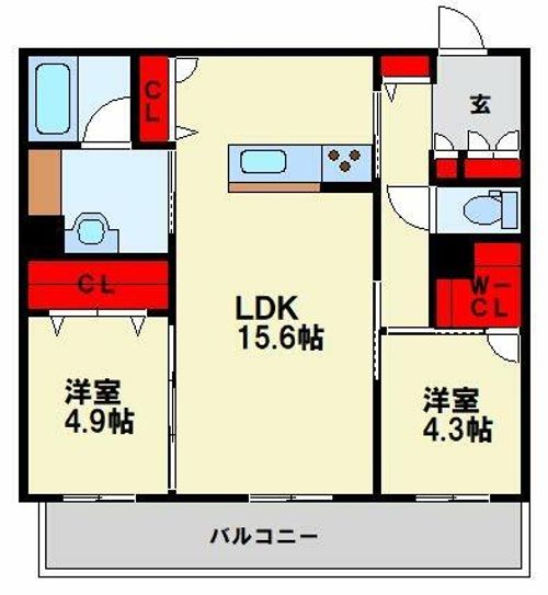 シャーメゾン西鳴水の間取り