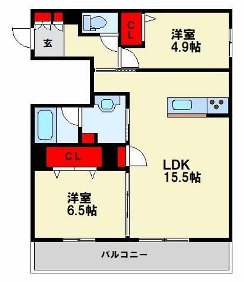 シャーメゾン西鳴水の間取り