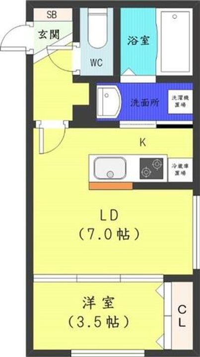 北海道札幌市中央区北八条西24丁目(マンション)の賃貸物件の間取り