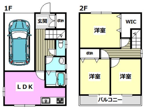 大阪府茨木市庄2丁目(一戸建)の賃貸物件の間取り