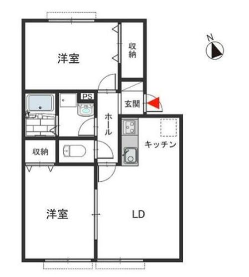 兵庫県西宮市甲子園浜田町(アパート)の賃貸物件の間取り