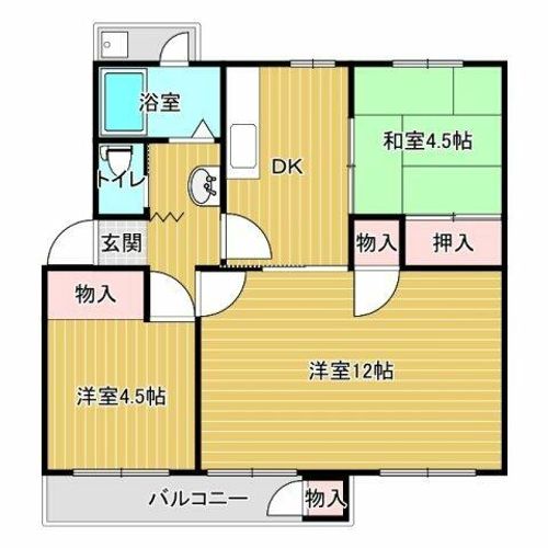 狩口台住宅28号棟の間取り