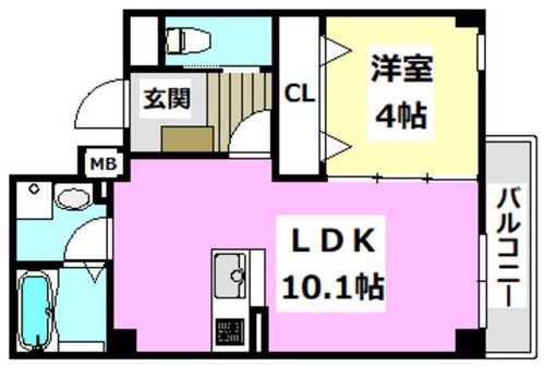 ミルーナヒルズ茨木103の間取り