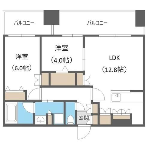 北海道札幌市西区琴似一条3丁目(マンション)の賃貸物件の間取り