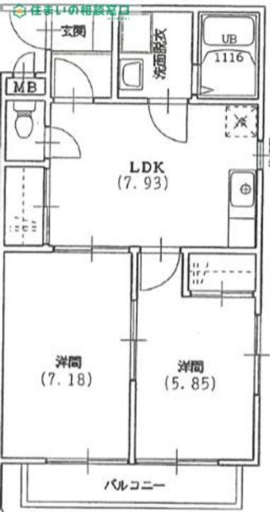 愛知県岡崎市鴨田町字荒子(アパート)の賃貸物件の間取り