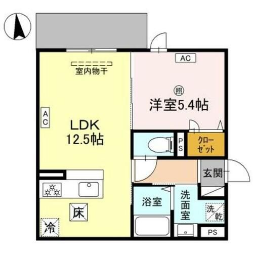 兵庫県尼崎市南武庫之荘2丁目(アパート)の賃貸物件の間取り