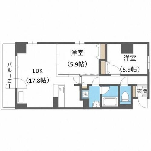北海道札幌市中央区北一条東1丁目(マンション)の賃貸物件の間取り