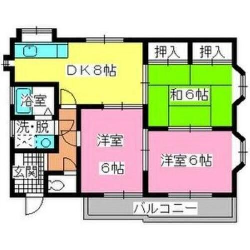 福岡県福岡市南区若久6丁目(アパート)の賃貸物件の間取り