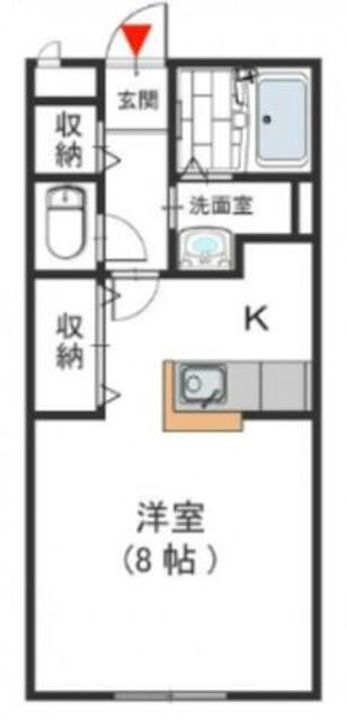 兵庫県川西市花屋敷1丁目(アパート)の賃貸物件の間取り