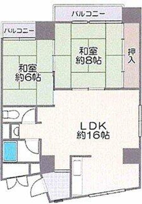 香里コーポ百合の間取り