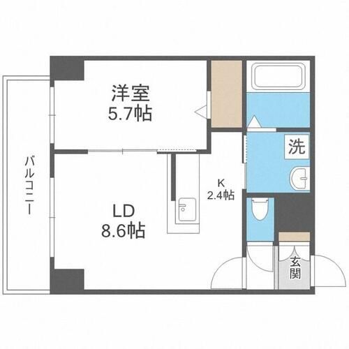 北海道札幌市中央区北四条西12丁目(マンション)の賃貸物件の間取り