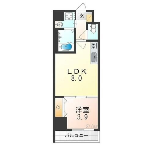 大阪府堺市堺区甲斐町東4丁(マンション)の賃貸物件の間取り