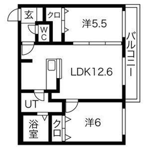 北海道札幌市中央区南八条西16丁目(マンション)の賃貸物件の間取り