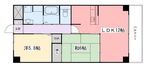 高岡中村コーポパートⅡの間取り