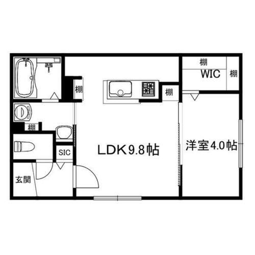 北海道札幌市中央区宮の森一条7丁目(マンション)の賃貸物件の間取り