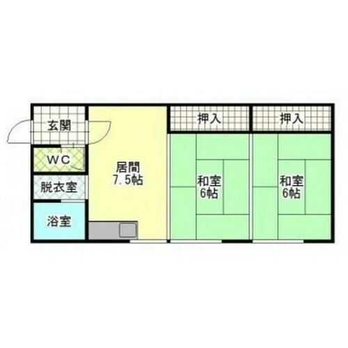 北海道網走市大曲1丁目(一戸建)の賃貸物件1-1の間取り