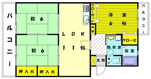 福岡県福岡市東区三苫5丁目(マンション)の賃貸物件の間取り
