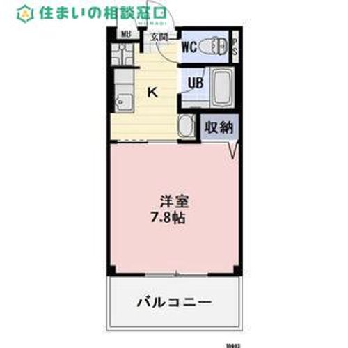 愛知県額田郡幸田町大字芦谷字蒲野(アパート)の賃貸物件の間取り