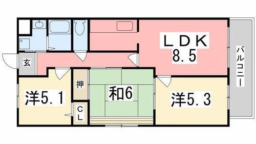 ハピネス見野502の間取り